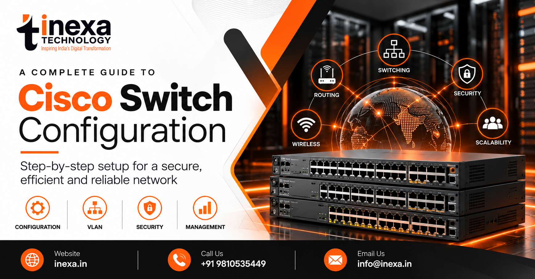 Cisco switch configuration guide featuring network switches and secure enterprise networking by Inexa Technology